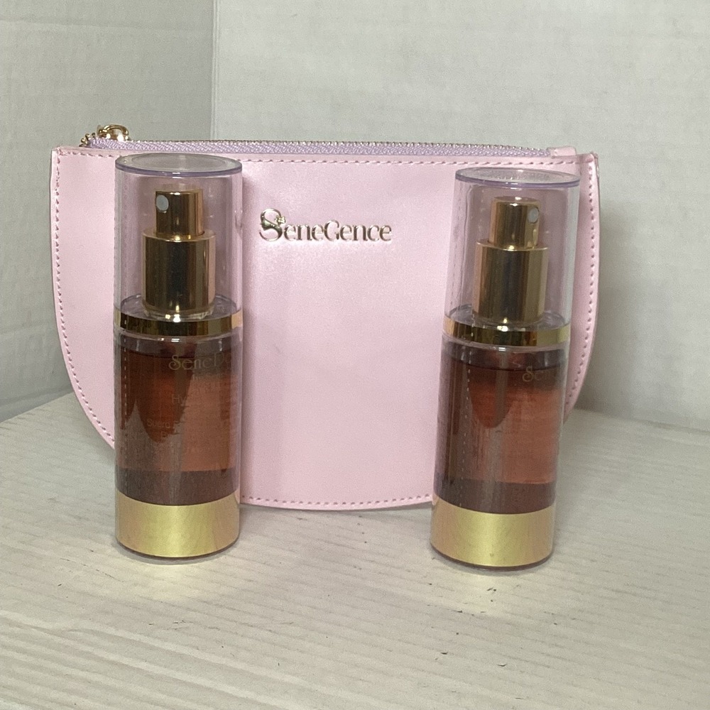 SeneGence SeneDerm Hydrating Facial Serum Mist Set of 2 with Pink Cosmetic Bag